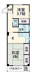アイビュー東川口 3階2Kの間取り