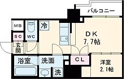コンフォリア東葛西 2階1DKの間取り