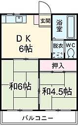 アーバンフジミ 2階2DKの間取り