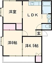 マルサンハイツ 203 2階3DKの間取り
