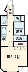 京王線 東府中駅 徒歩7分の賃貸マンション 3階1Kの間取り