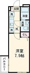 京成本線 京成小岩駅 徒歩6分の賃貸マンション 5階1Kの間取り