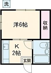 ロアジール葛西 1Kの間取図画像