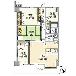 モアクレスト千葉A棟 9階4LDKの間取り