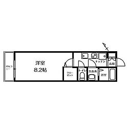 エムズ・ルキオラ 2階1Kの間取り