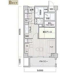名古屋市営東山線 覚王山駅 徒歩5分の賃貸マンション 3階1Kの間取り