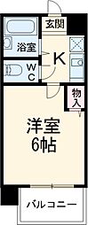 シングルライフ大口 3階1Kの間取り