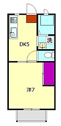 ガーデンハイツ 1DKの間取図画像