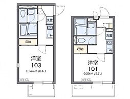 レオネクストＯＫハウス 2階1Kの間取り