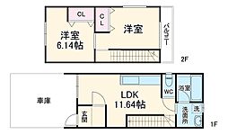 テラス・アイビー 1階2LDKの間取り