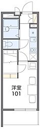 レオパレス上社LA1 1Kの間取図画像