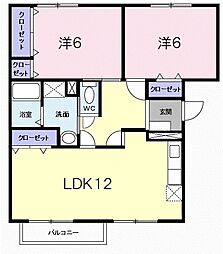 キャッスルニューエル2 3DKの間取図画像