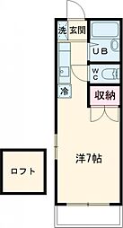 ホープハウス 1階1Kの間取り