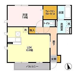 パークドプランタン　Ｉ 1階1LDKの間取り