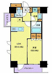オープンレジデンシア王子 8階1LDKの間取り
