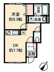 ＣＬＡＩＲＥＡ（クレア） 1階1DKの間取り