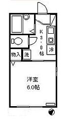 京王線 明大前駅 徒歩6分の賃貸アパート 1階1Kの間取り