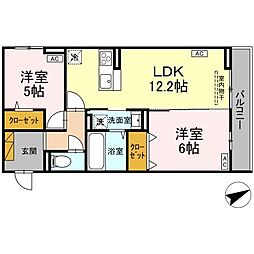 E’clat(エクラ) 2階2LDKの間取り