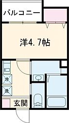 MELDIA小川 1階1Kの間取り