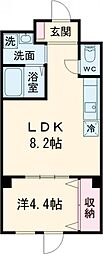 ハイムマルセン日野 1LDKの間取図画像