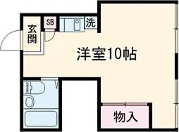とけい草 2階ワンルームの間取り