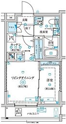 ベルシード王子神谷 3階1DKの間取り