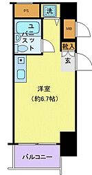 スカイノブレ川崎柳町 906 9階ワンルームの間取り