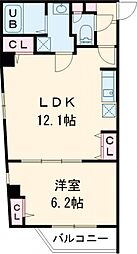 Courtyard Asakusa 4階1LDKの間取り