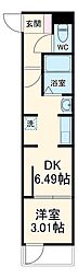 Grand　Foret 3階1DKの間取り