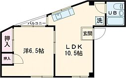 ちば家ビル 3階1LDKの間取り