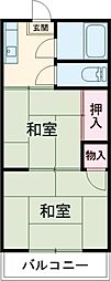 光陽荘 2階2Kの間取り