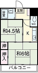 伊澤ビル 3階2Kの間取り