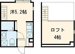 メゾン堀切菖蒲園 2階ワンルームの間取り