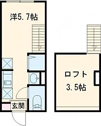 MET小岩 1階ワンルームの間取り