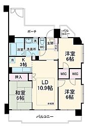 川口元郷サニーコート 2階3LDKの間取り