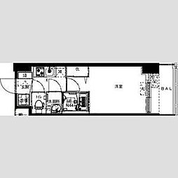 Alivis福島海老江（旧：フォーリアライズ福島ルノン） 12階1Kの間取り