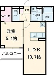 小田急小田原線 祖師ヶ谷大蔵駅 徒歩12分の賃貸アパート 2階1LDKの間取り