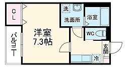 JR川越線 西大宮駅 徒歩26分の賃貸アパート 2階1Kの間取り