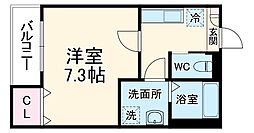 JR川越線 西大宮駅 徒歩26分の賃貸アパート 3階1Kの間取り