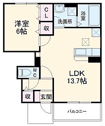 Ｒｏｓｅ　ｏｆ　Ｓｈａｒｏｎ 1階1LDKの間取り