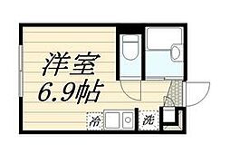 壱番街・鷹 2階1Kの間取り