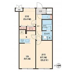 Ｌｉｂｅｒｔｅ沼袋 1階2LDKの間取り