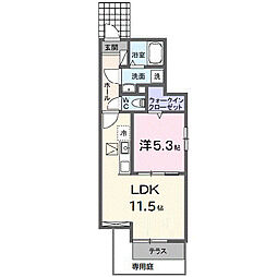 湘南新宿ライン高海 倉賀野駅 徒歩32分の賃貸アパート 1階1LDKの間取り