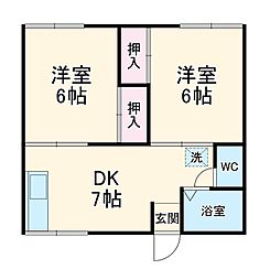 エステート橋本 201 1階2DKの間取り