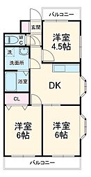 ブランフリーゼ 3階3DKの間取り