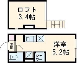 JR総武線 新小岩駅 徒歩10分の賃貸アパート 1階ワンルームの間取り