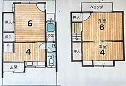 森本町藪路貸家 1階3Kの間取り