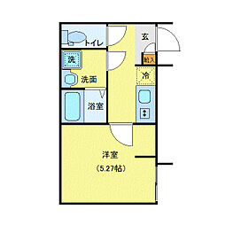 URBAN LUXE 4階1Kの間取り