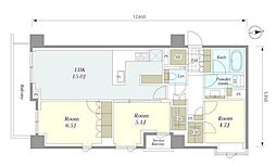 ブリリア中目黒青葉台 5 5階3LDKの間取り
