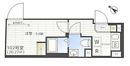 メゾンド町屋 3階1Kの間取り